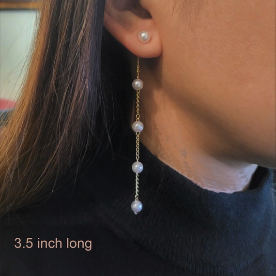 Infinity Huggie & Pearl Drop Earrings | Monica Rich Kosann
