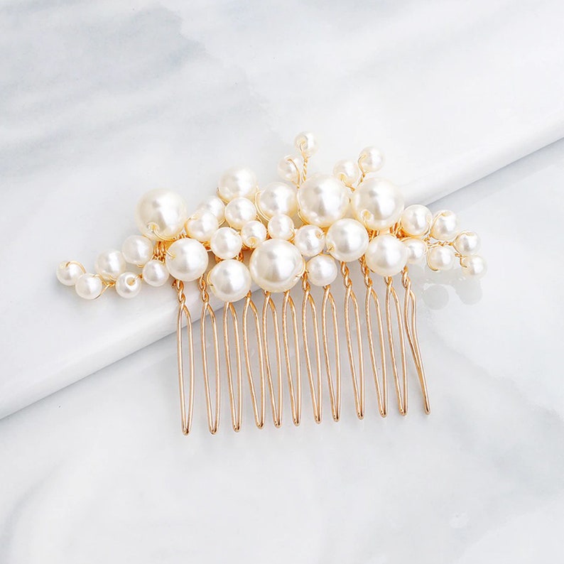 Pearl Hair Comb Wedding Pearl Hair Pins Bridal Hair Pins Pearl Etsy