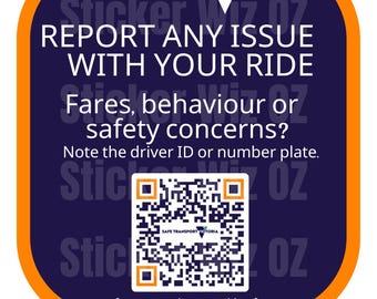 Taxi & Rideshare CPV QR Code Sticker – Heavy-Duty, Ready to Apply (Victoria)