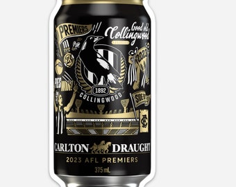 Collingwood Magpies 2023 AFL Premiership Carlton Draught Can Magnet (65 mm × 125 mm)