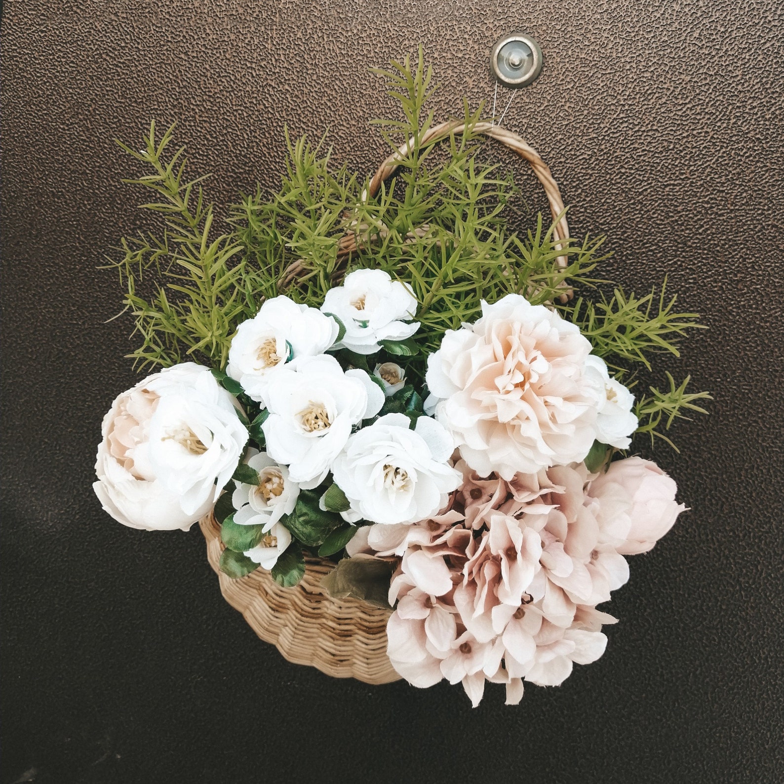 Hanging basket outdoor live door basket front door decor Etsy