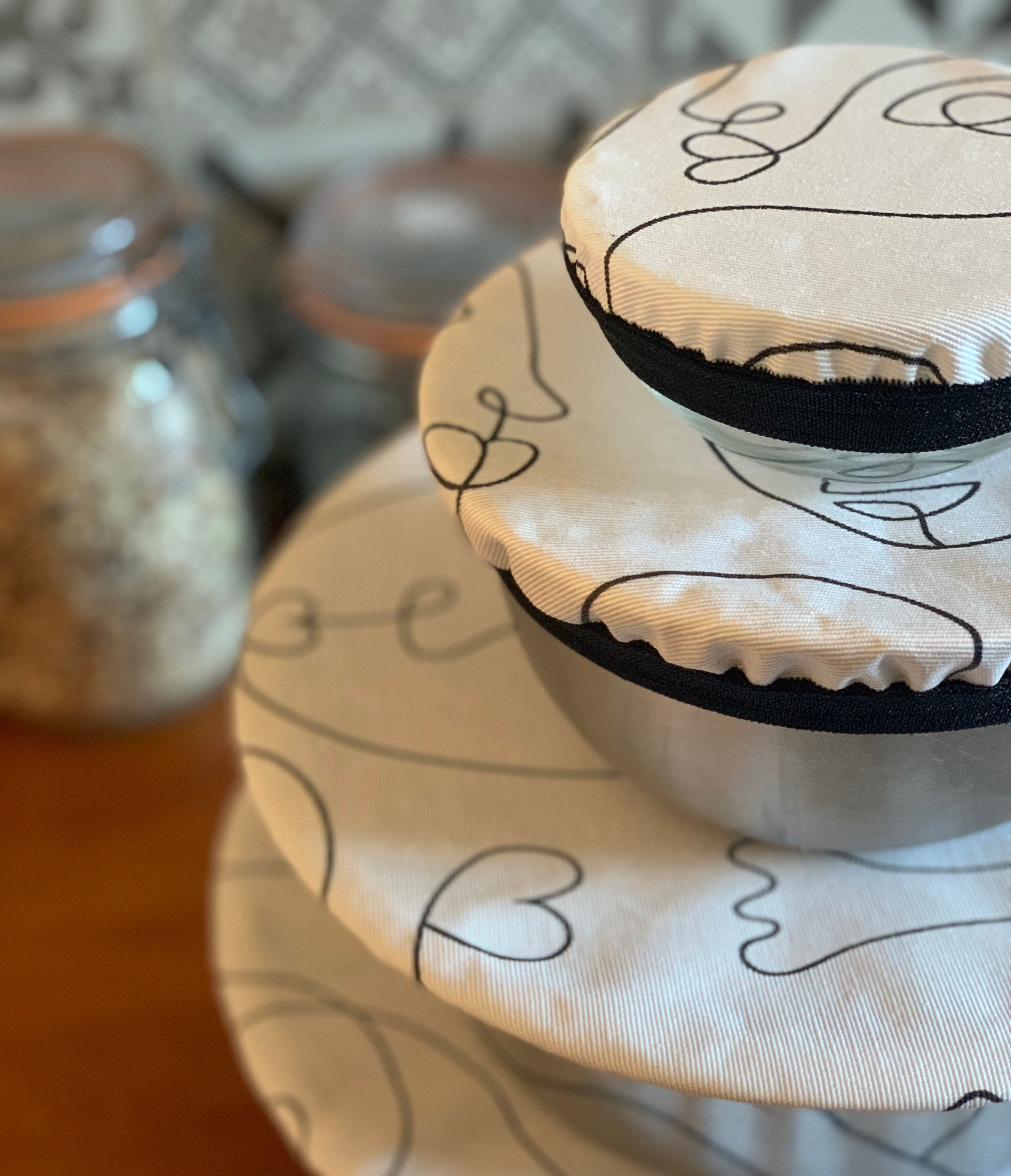 Ensemble de Charlottes Alimentaires X4 | Xs, S, M, L/Couvre Plats Zéro Déchet Eco Responsable Lavabl