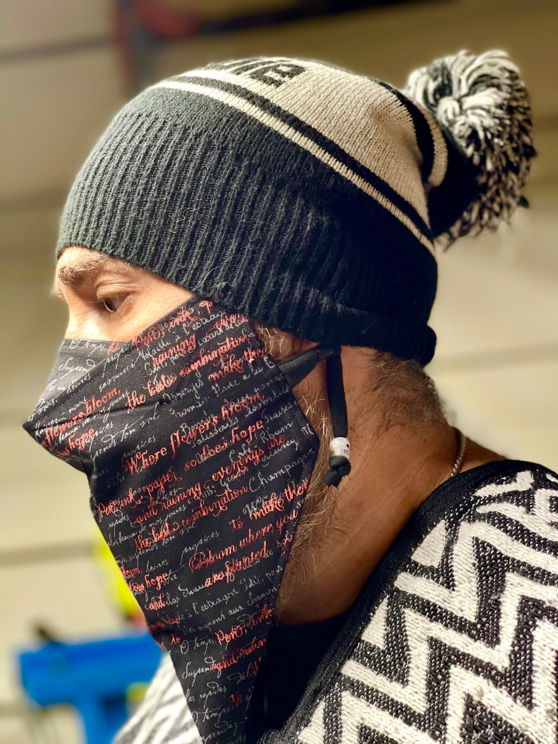 Writing text mask mask for beard bearded men face mask long Etsy