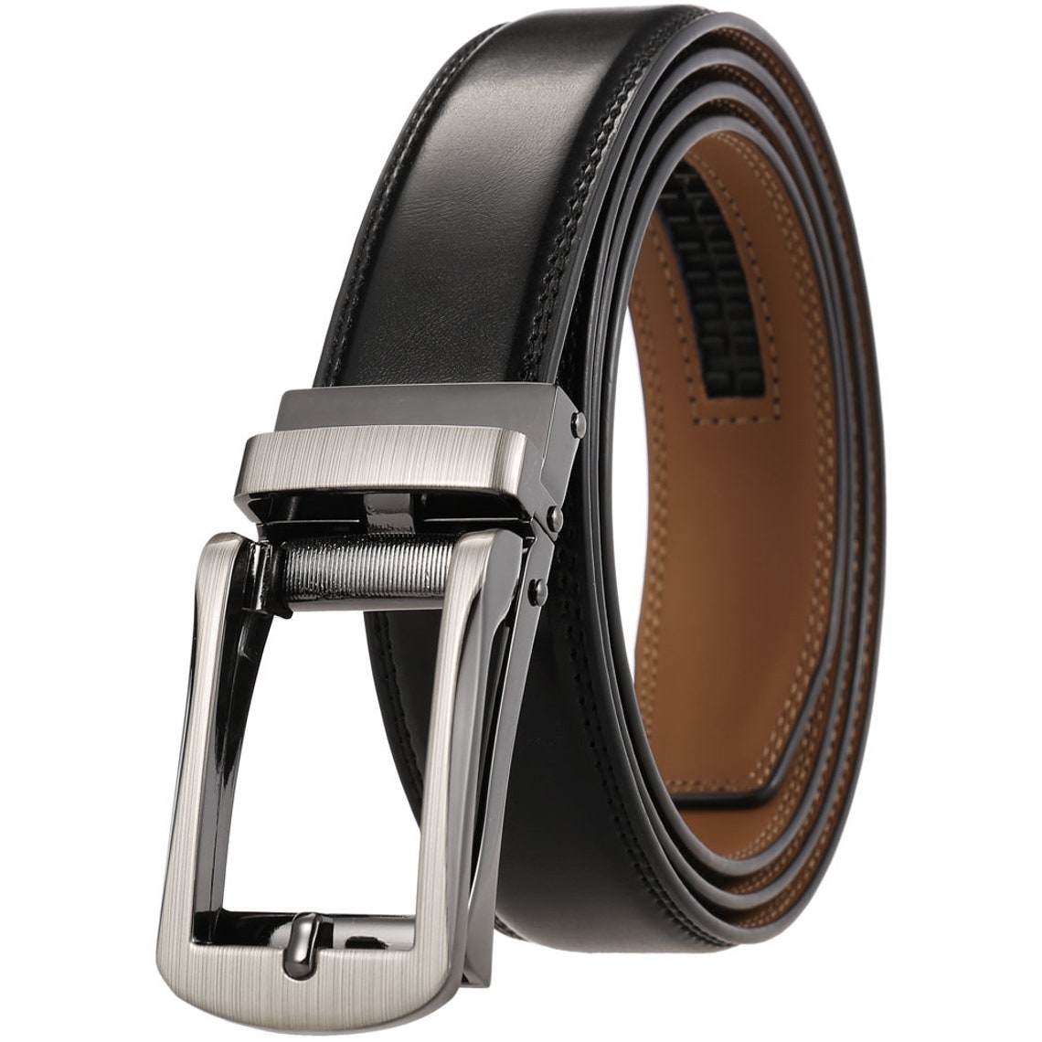 Adjustable comfort click leather belt for men with waist size Etsy