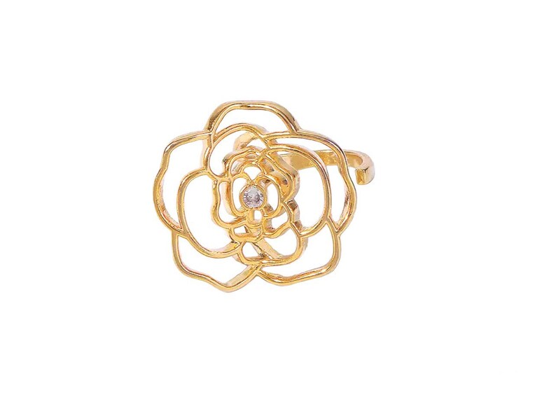 Luxury Camellia Ring. Adjustable Size. Etsy