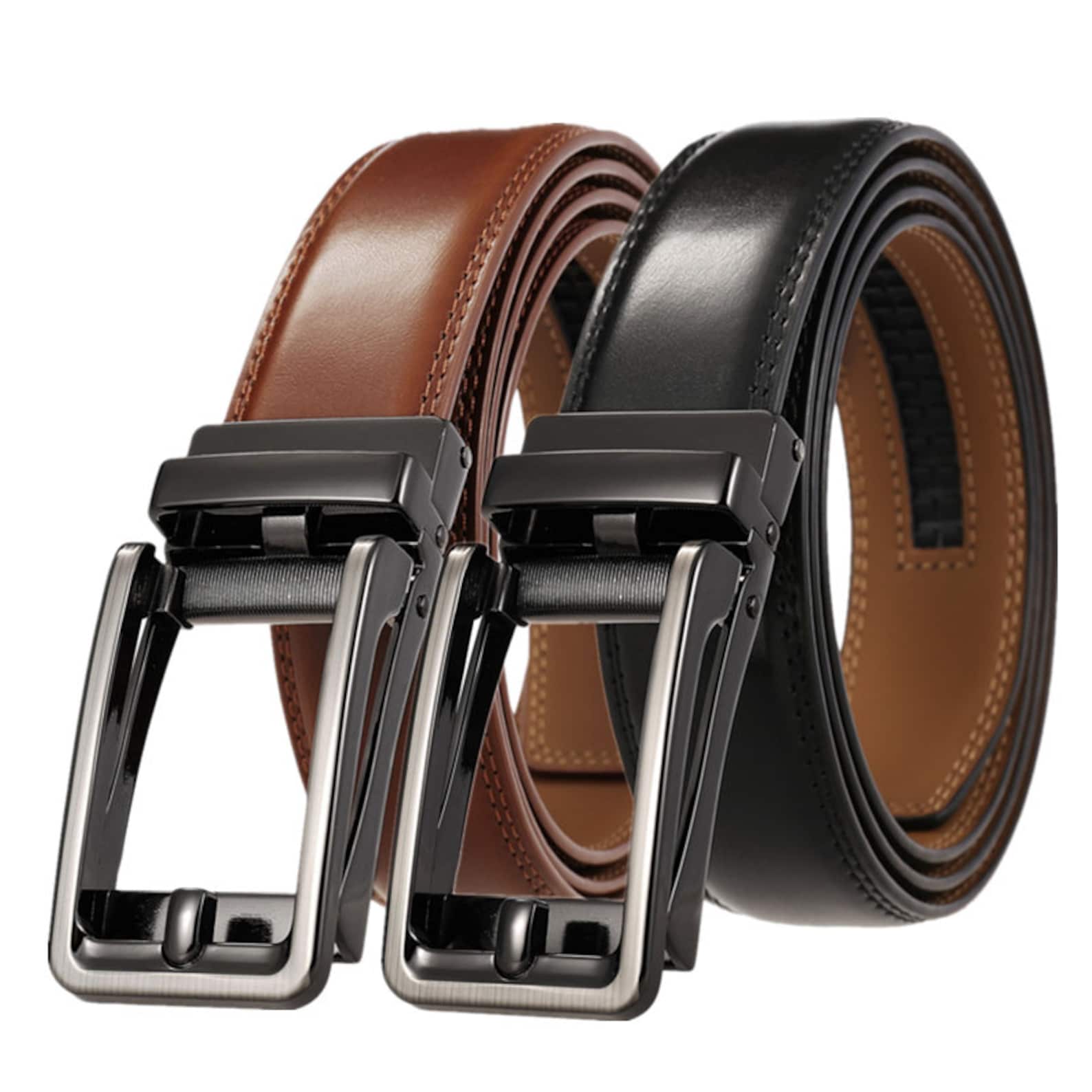 Adjustable comfort click leather belt for men with waist size Etsy