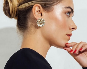 Beautiful High Quality Flower Earrings. Large Statement