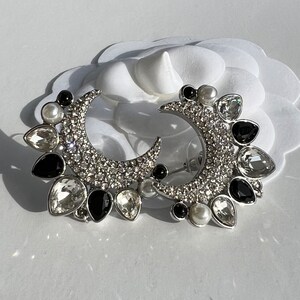 Crystal Crescent Moon Earrings: Luxury Celestial Jewelry