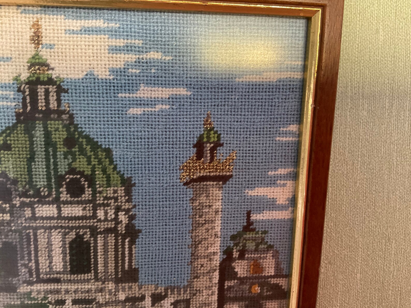 Beautiful Small Painting Embroidered in Cross Stitch. Etsy