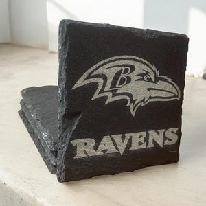 Set of 4 Baltimore Ravens high quality slate coasters