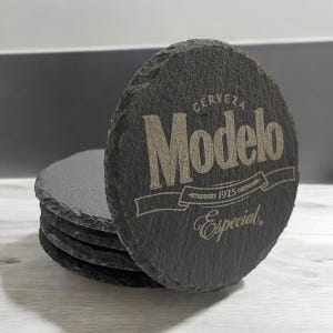 Juego de 4 posavasos de pizarra de alta calidad Modelo posavasos de cerveza