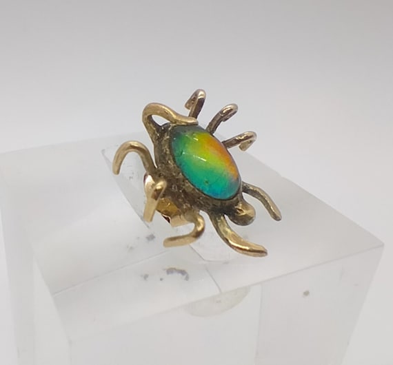 Extremely unusual single 14ct gold and opal scorpion stud earring men's earring