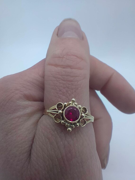 A vintage Danish 14ct gold and pink topaz dress r… - image 5