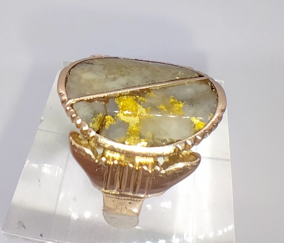 Rare Victorian period antique 9ct gold ring set w… - image 9