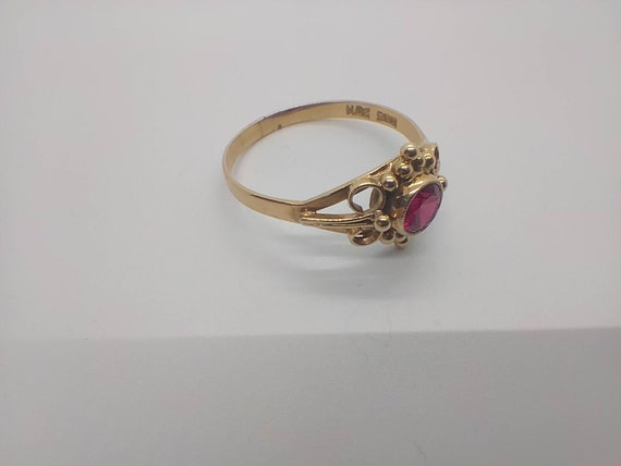 A vintage Danish 14ct gold and pink topaz dress r… - image 7