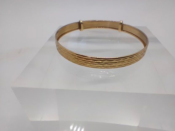 Fully hallmarked 9ct gold baby child s adjustable bracelet bangle