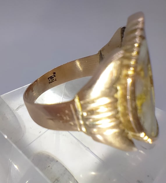 Rare Victorian period antique 9ct gold ring set w… - image 10
