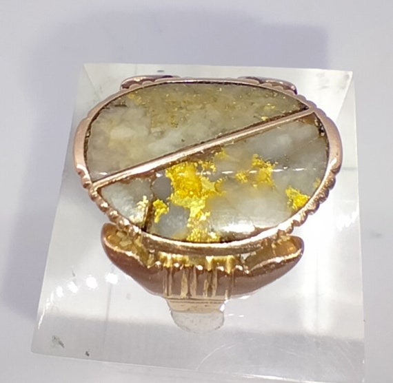 Rare Victorian period antique 9ct gold ring set w… - image 8