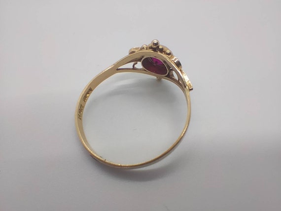 A vintage Danish 14ct gold and pink topaz dress r… - image 4