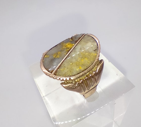Rare Victorian period antique 9ct gold ring set w… - image 4