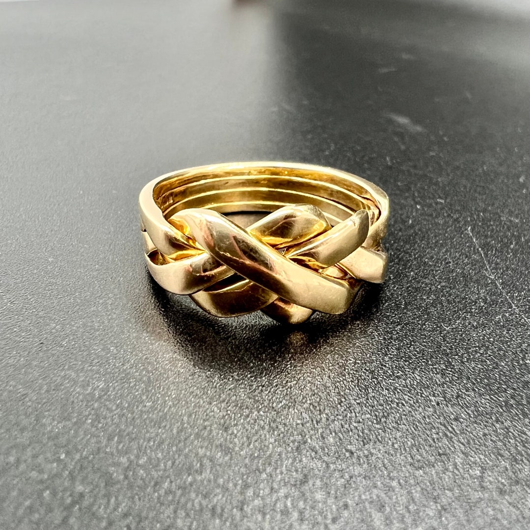 9ct Gold Puzzle Ring Size U Etsy