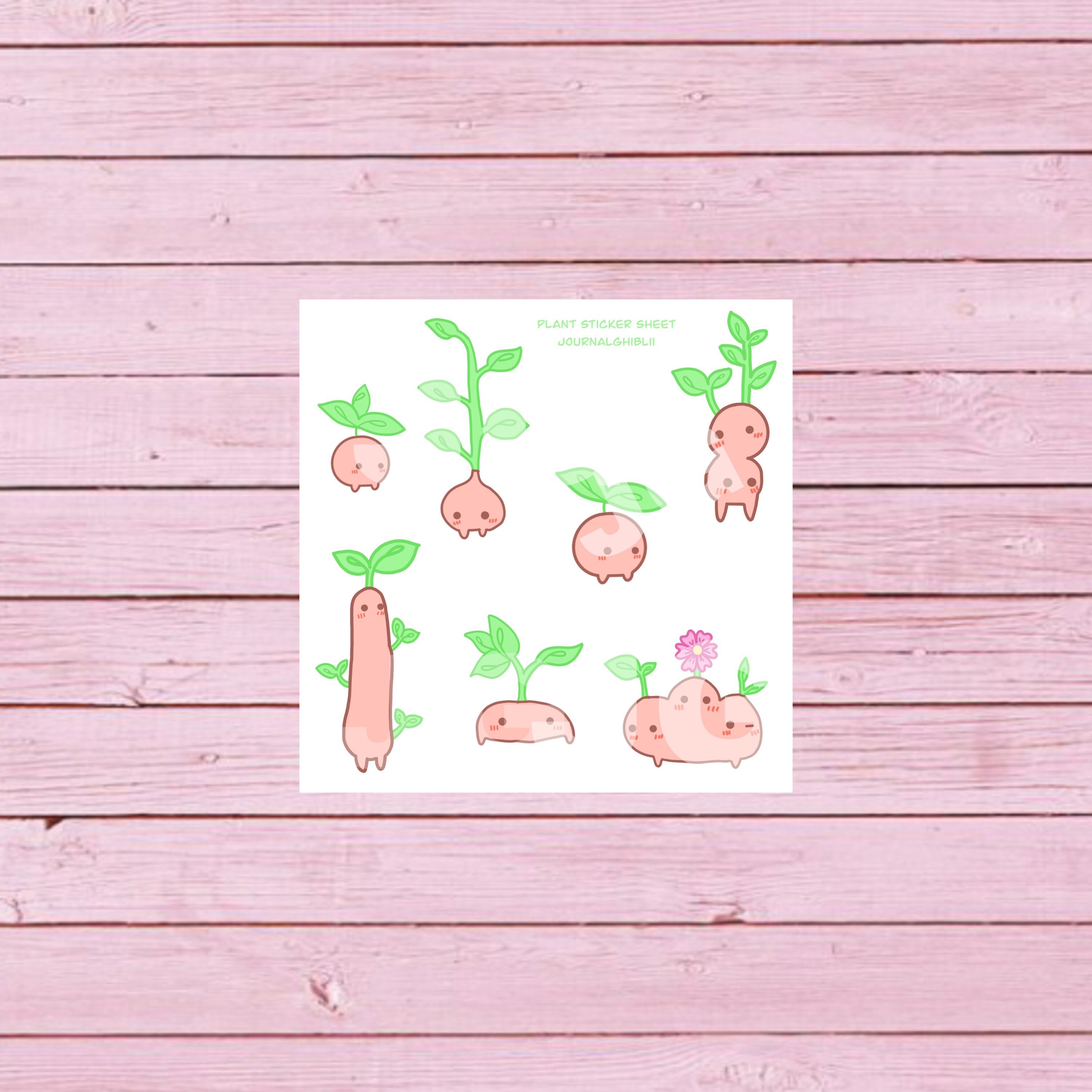cute plant sticker sheet etsy