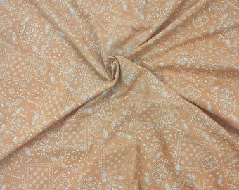 Yards, tissu en coton à imprimé floral moutarde, tissu de couture naturel bio imprimé à la main Dabu, tissu imprimé Dabu yard RAJ#275