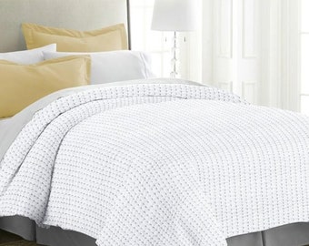 Solide weiße Kantha Quilt, indische Kantha Quilt, 100% Baumwolle handgefertigte Quilt, Baumwoll Kantha Quilt Bettwäsche Set, Größen erhältlich RAJ # 105