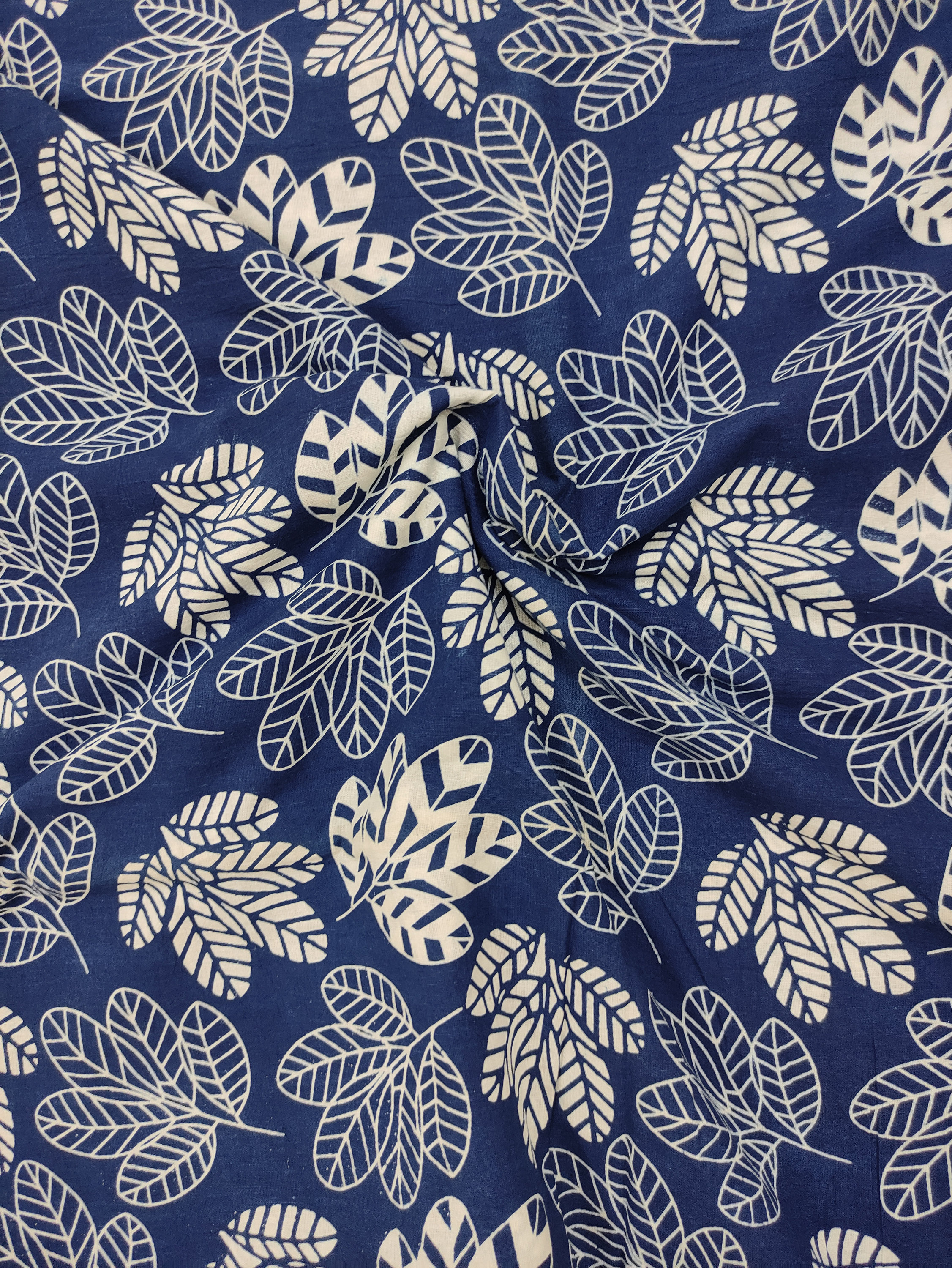 Leaf Block Print Fabric Pure Cotton Fabric Cotton Dress Etsy