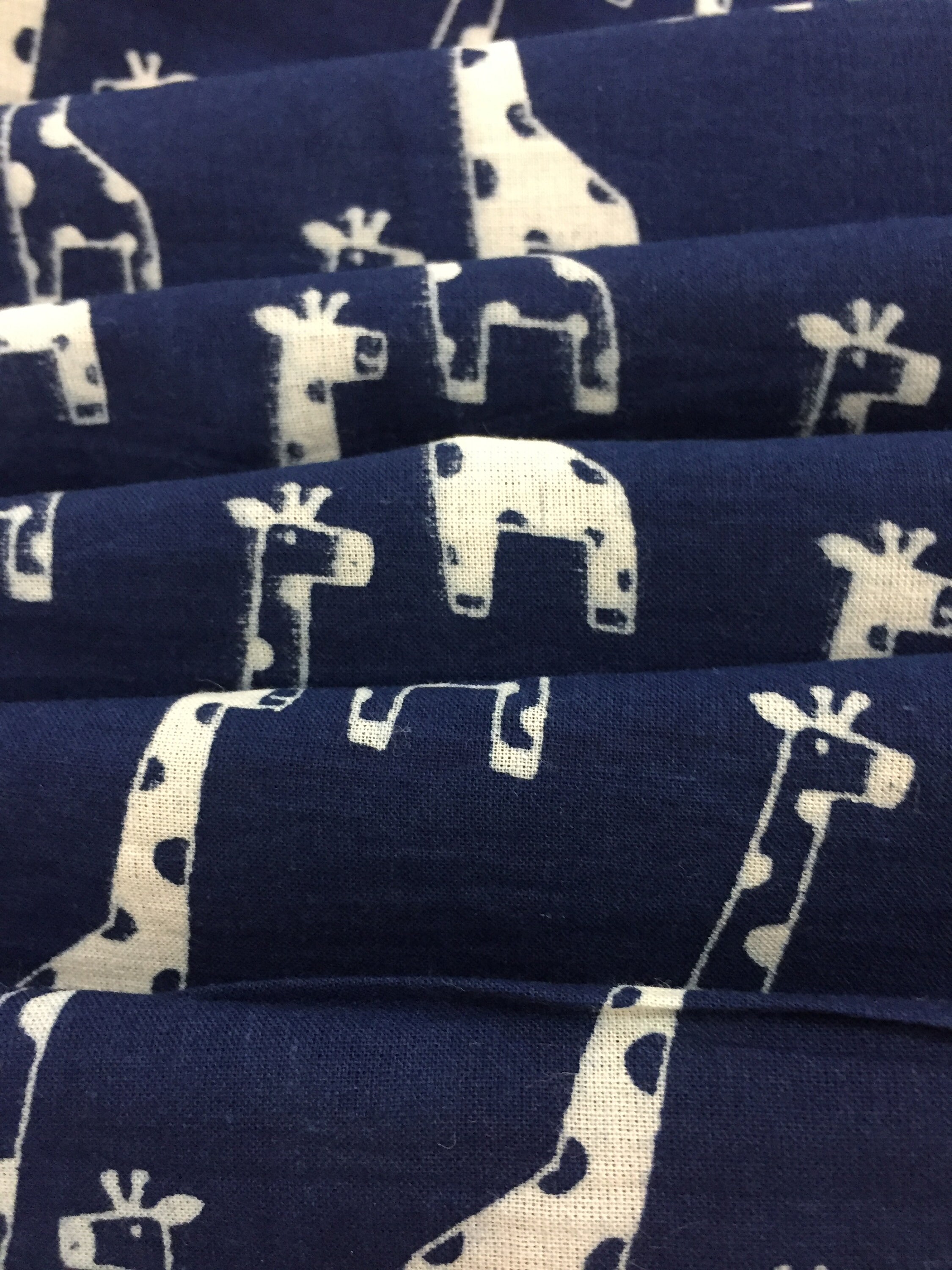Giraffe Animal Print Cotton Fabric Indigo Blue Hand Block | Etsy