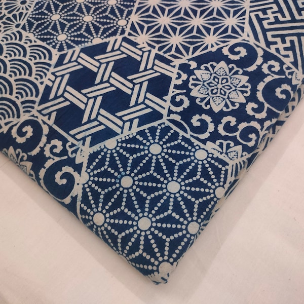 Hand Block Printed Fabric, Indian Printed Cotton Fabric, 2.5 to 10 Yards Voile Running Fabric, Unisex Cotton Dress Fabric RAJ#285