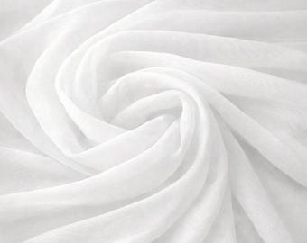 White Cotton Voile Fabric, Soft Lightweight Breathable Fabric, Fabrics for Dressmaking, Summer Wear & Home-Decor.