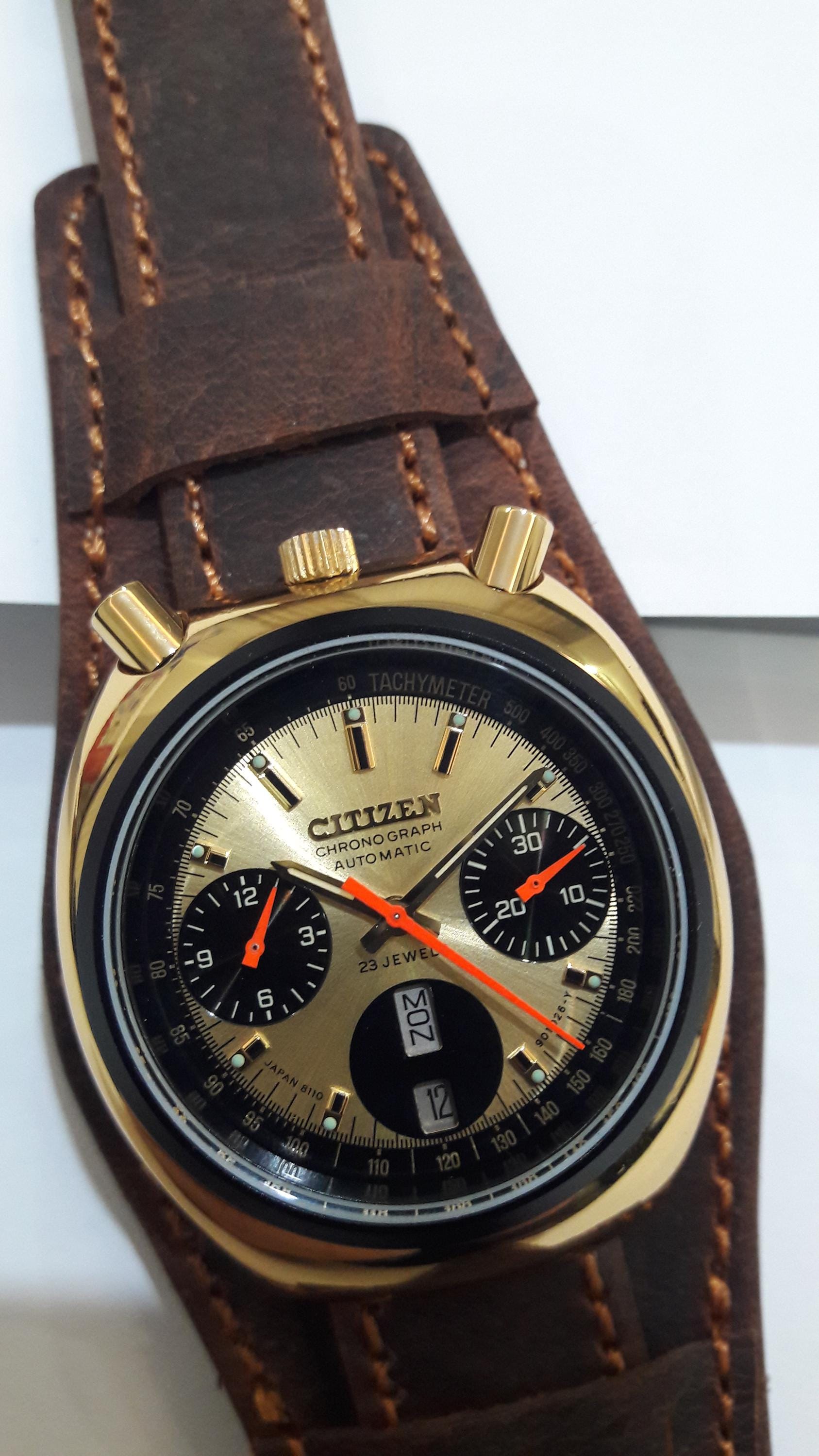 Vintage Citizen Bullhead Automatic Chronograph Flyback 67-9020
