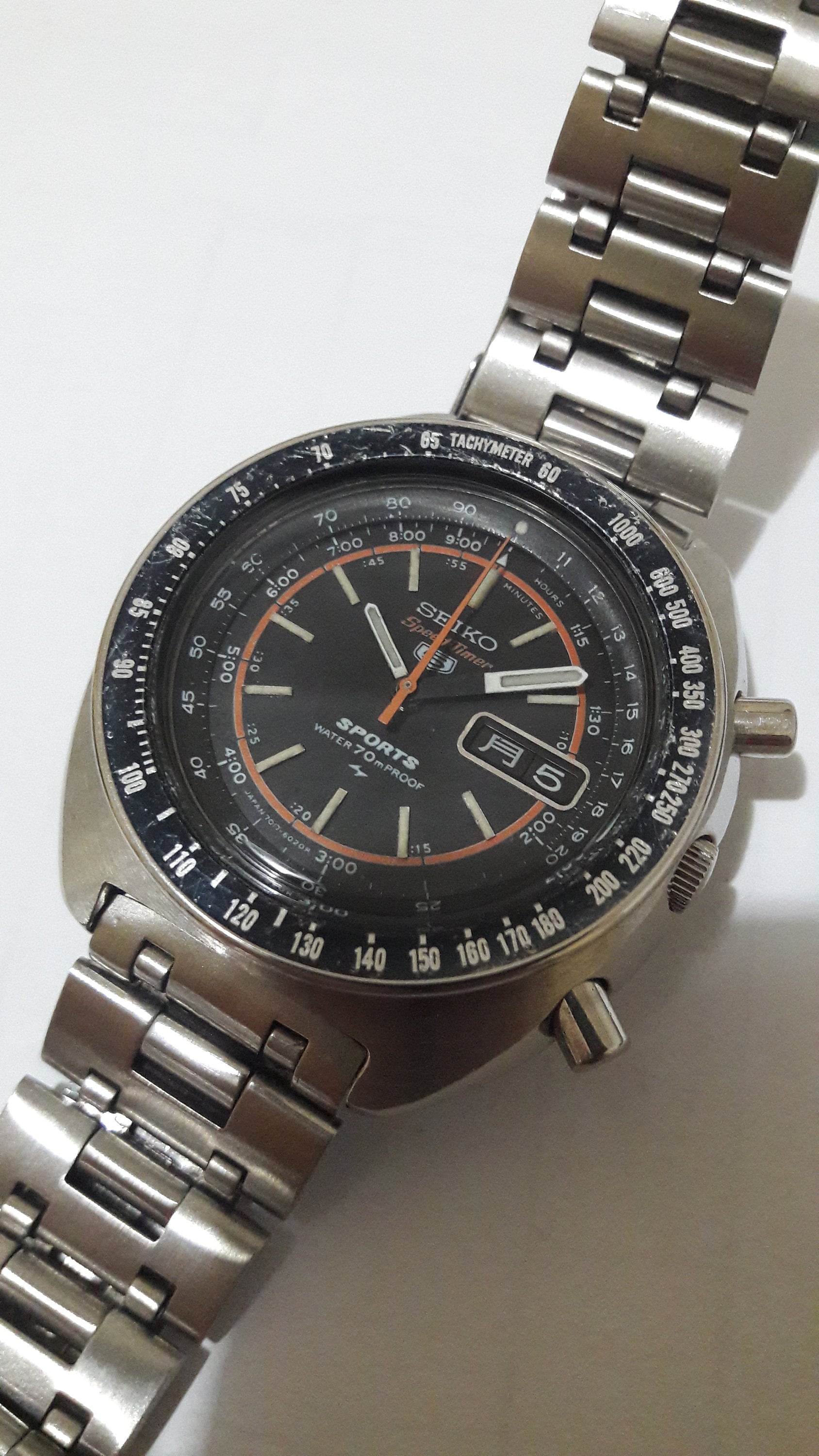 Seiko 7017 -6020 Jdm Speed-timer Automatic Flyback Full Original