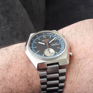 Vintage Seiko 6139-7080 hexagon automatic chronograph rare vintage original 1977 model watch image 6
