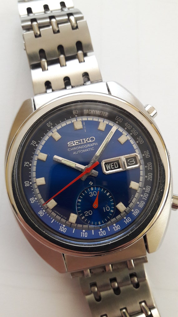 Buy Seiko 6139-6012 Bruce Lee Blue Dial Automatic Chronograph 1973 Online  in India - Etsy