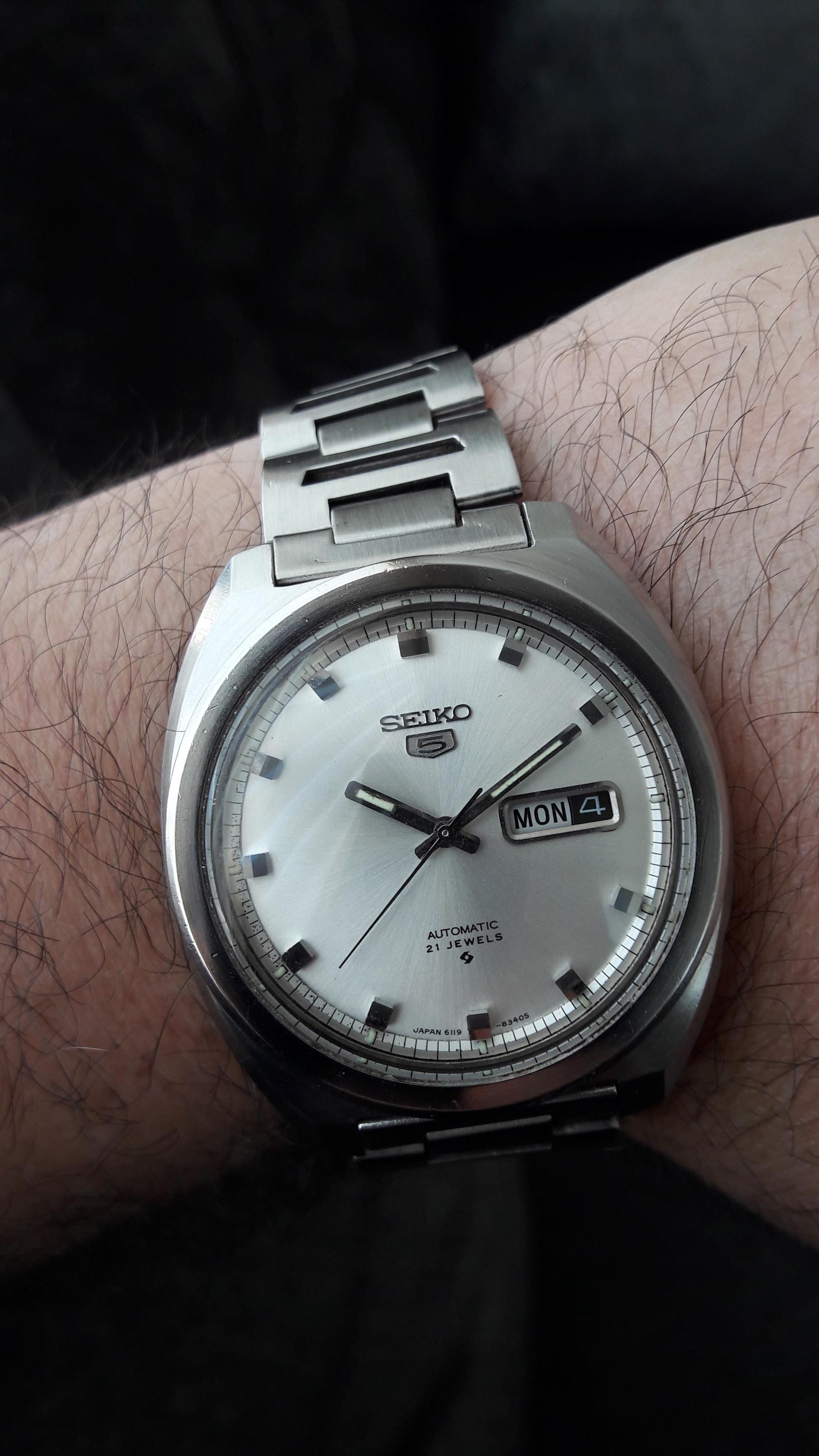 Vintage Seiko 5 Automatic Jumbo Case 6119-8273 Full Original