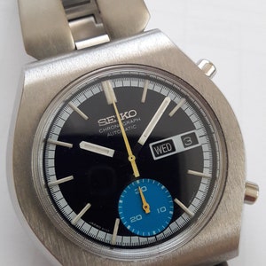 Seiko 6139-8020 automatic chronograph original 1973 model rare vintage Watch