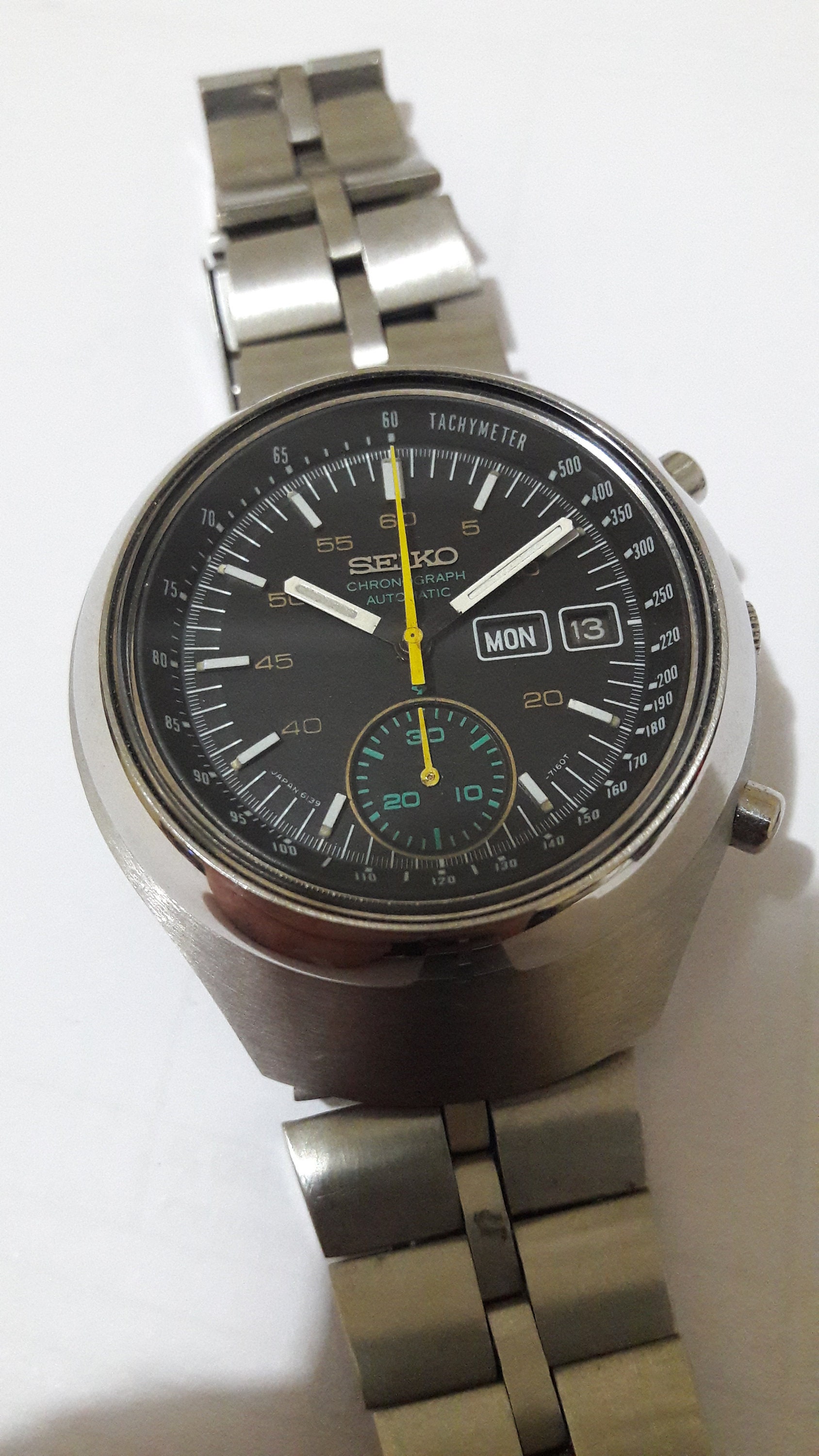 Seiko Helmet Al Pacino Automatic Chronograph 6139 7100 Full