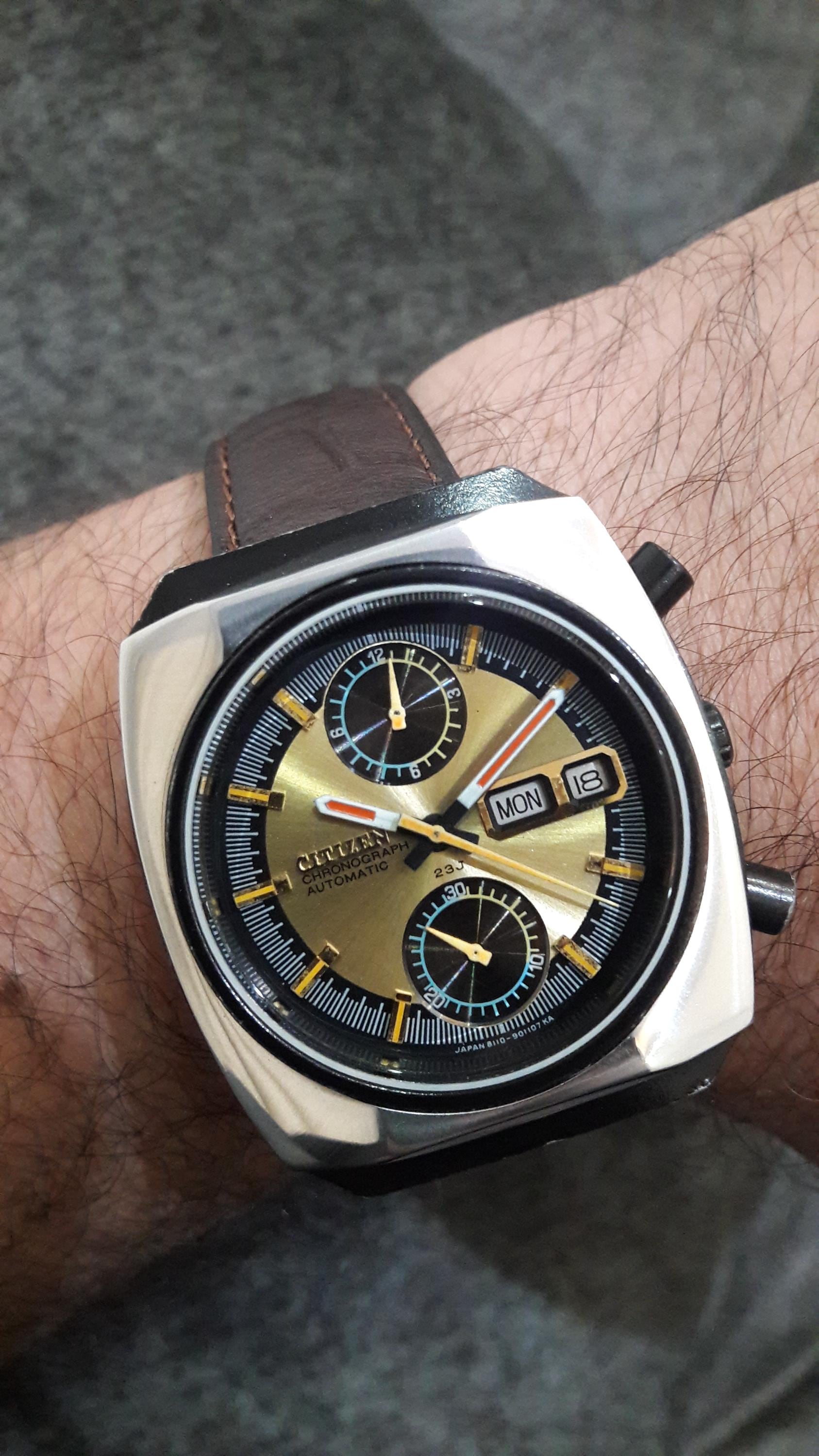 60-70's citizen ミッドセンチュリー 掛時計 オクタゴン モダン Vintage Citizen Monaco Automatic Chronograph and Flyback 67-9071