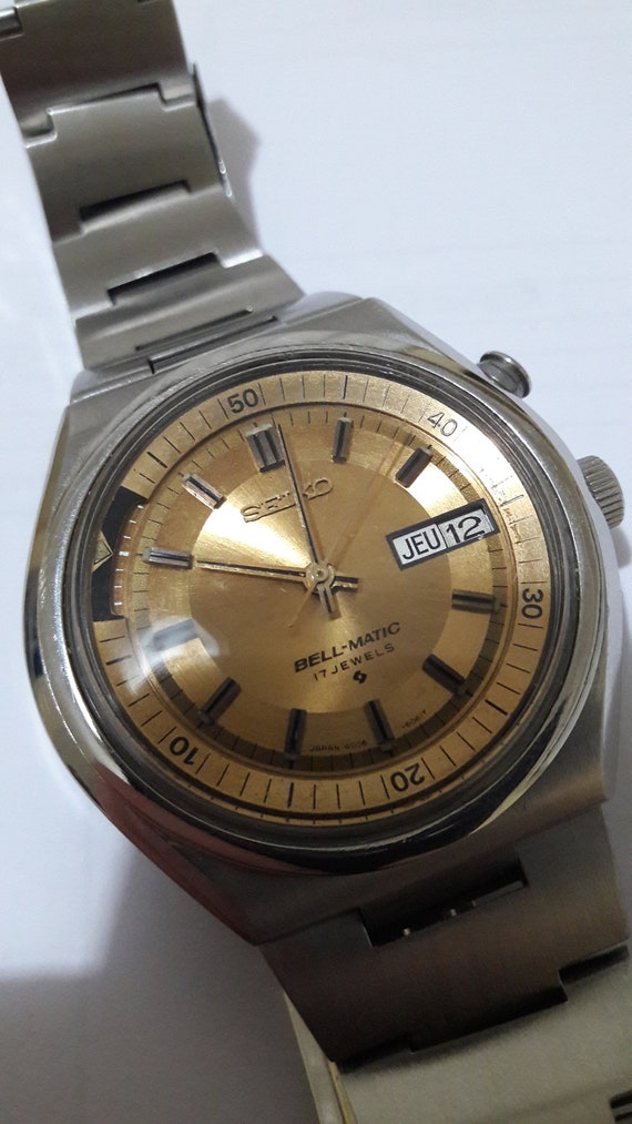 Seiko bellmatic automatic alarm gold tone dial 40066… Gem