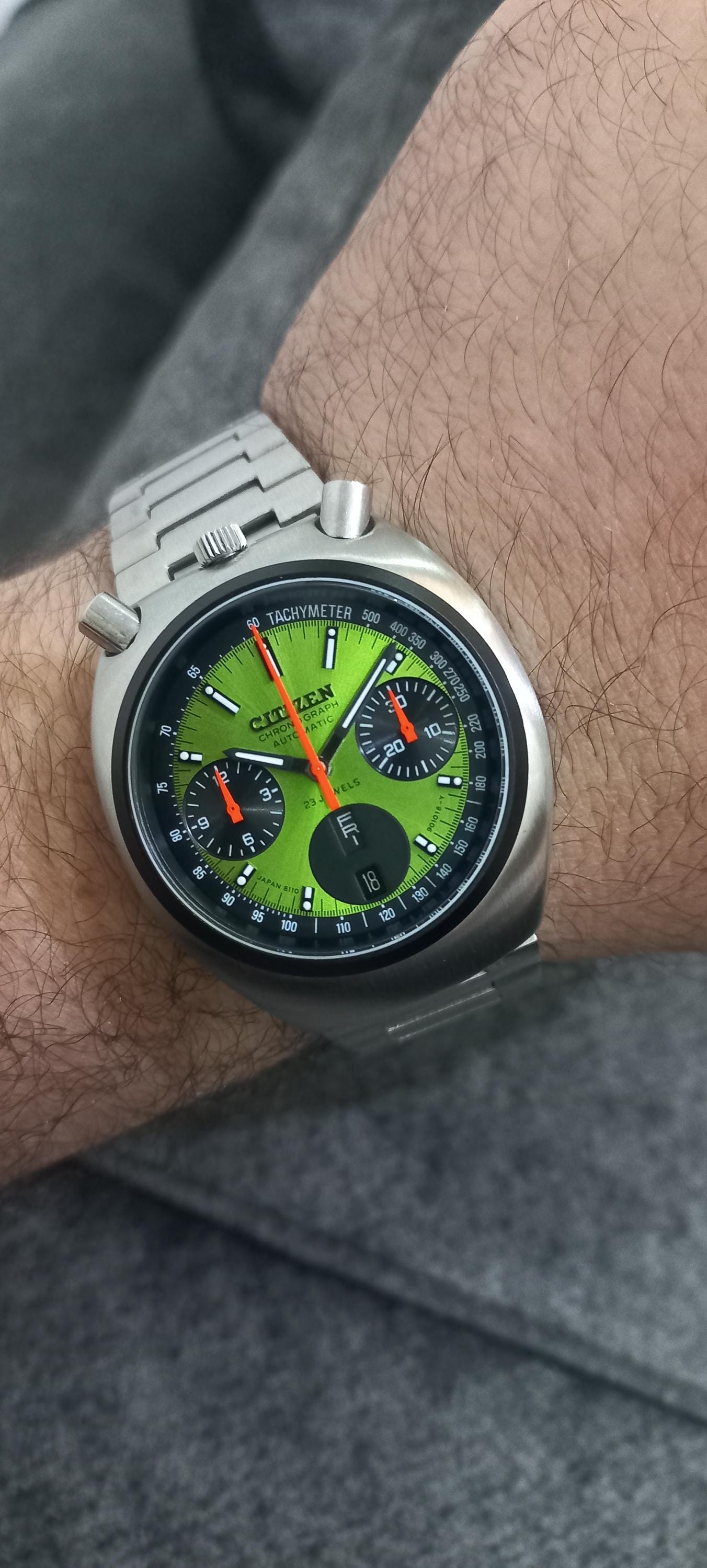 Vintage Citizen Bullhead Panda Dial Chronograph: 1976 Automatic