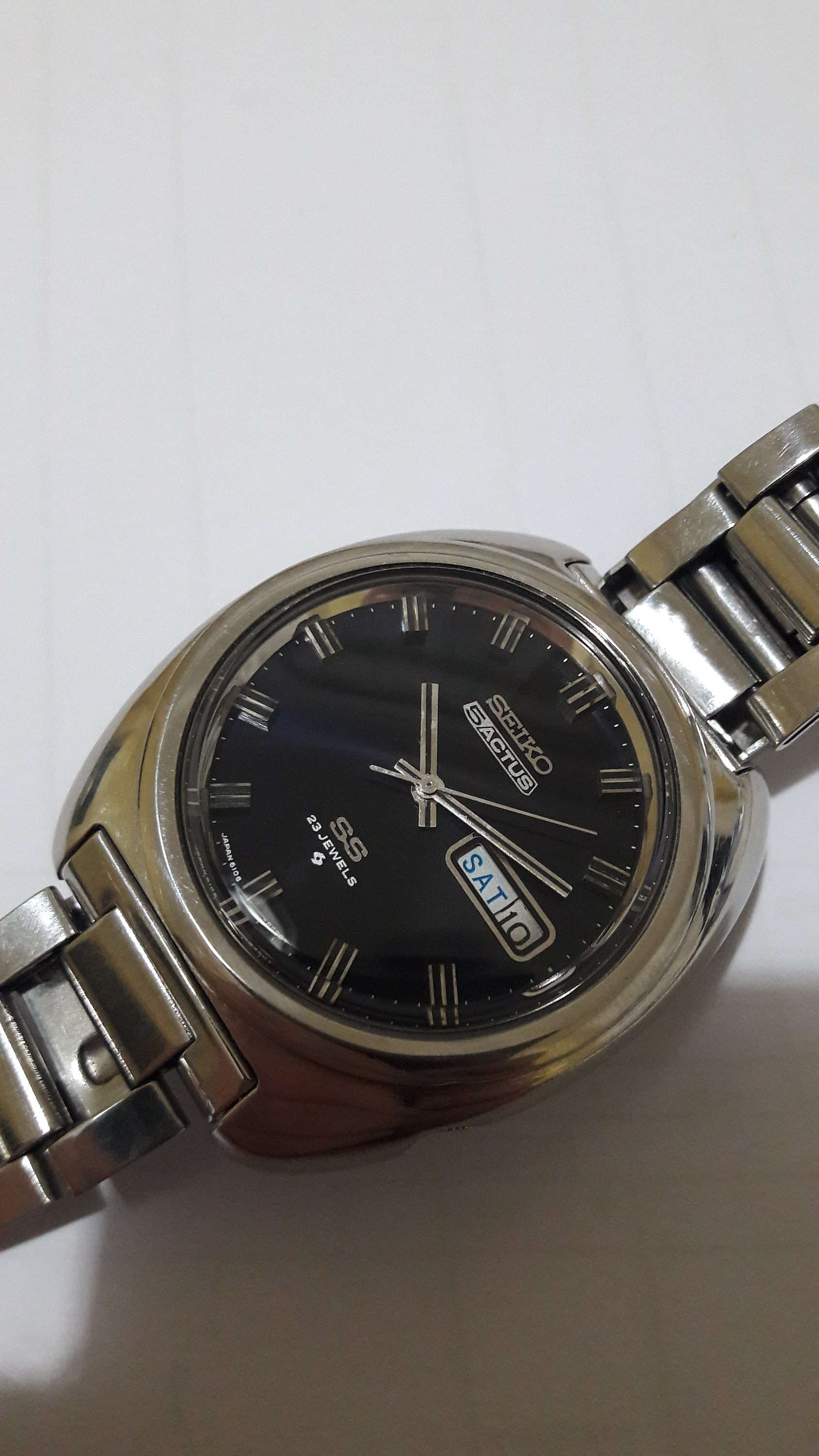 SEIKO◇自動巻腕時計/アナログ/WHT/SLV/6106-7010 アナログ