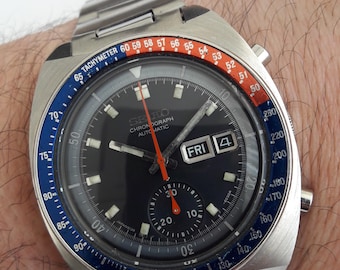 Vintage Seiko Pogue Pepsi Bezel Automatic Chronograph %100 original 6139-6002 (1974-September) model rare Watch