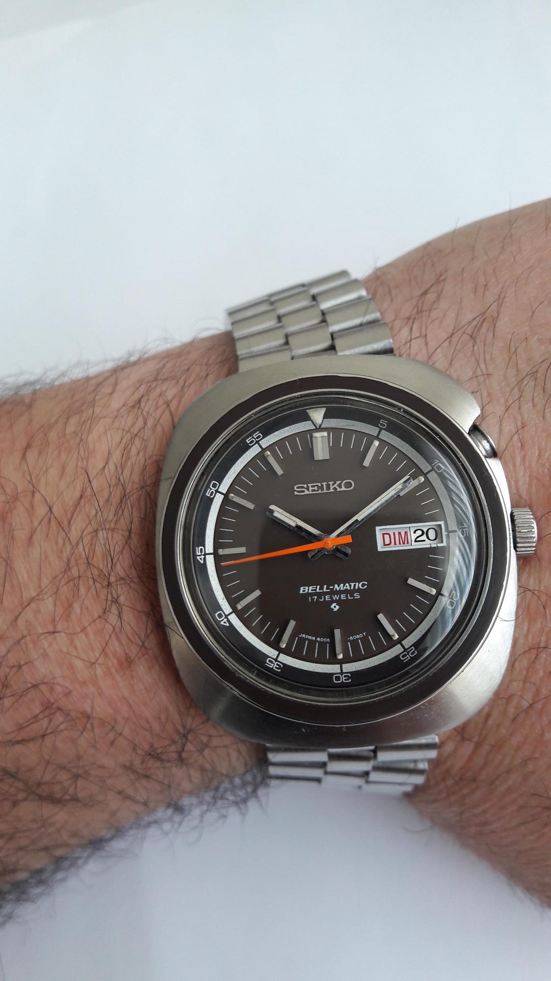 Buy Seiko Bellmatic Automatic Alarm 4006-6021 Brown Dial Full Original 1973  Model Rare Vintage Watch Online in India - Main Image