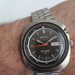 Seiko bellmatic automatic alarm 4006-6021 Brown  dial full original 1973 model rare vintage Watch