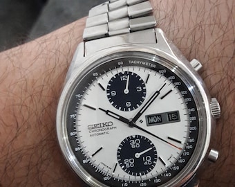 Vintage Seiko Panda 6138-8020 Automatic Chronograph Original Rare