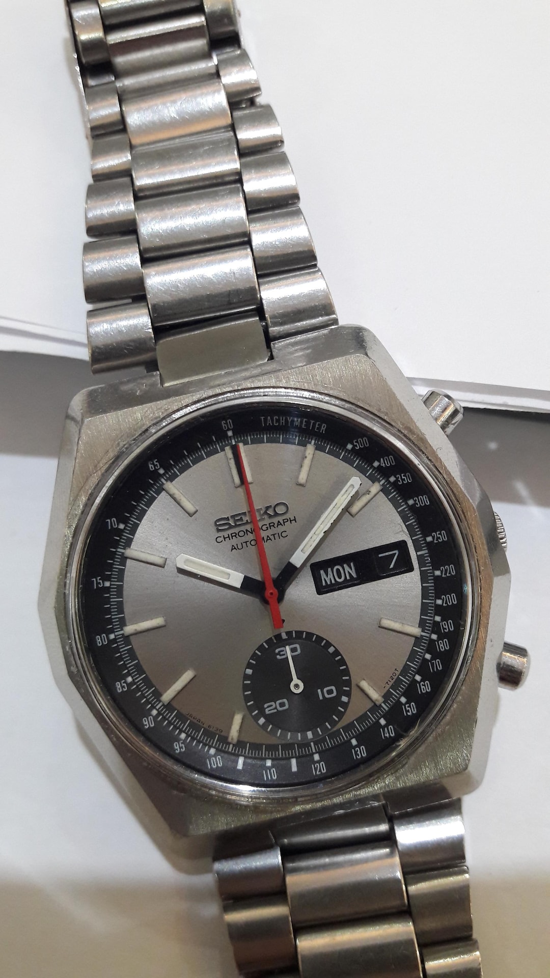 Vintage Seiko Hexagon 6139-7080 Automatic Chronograph Original