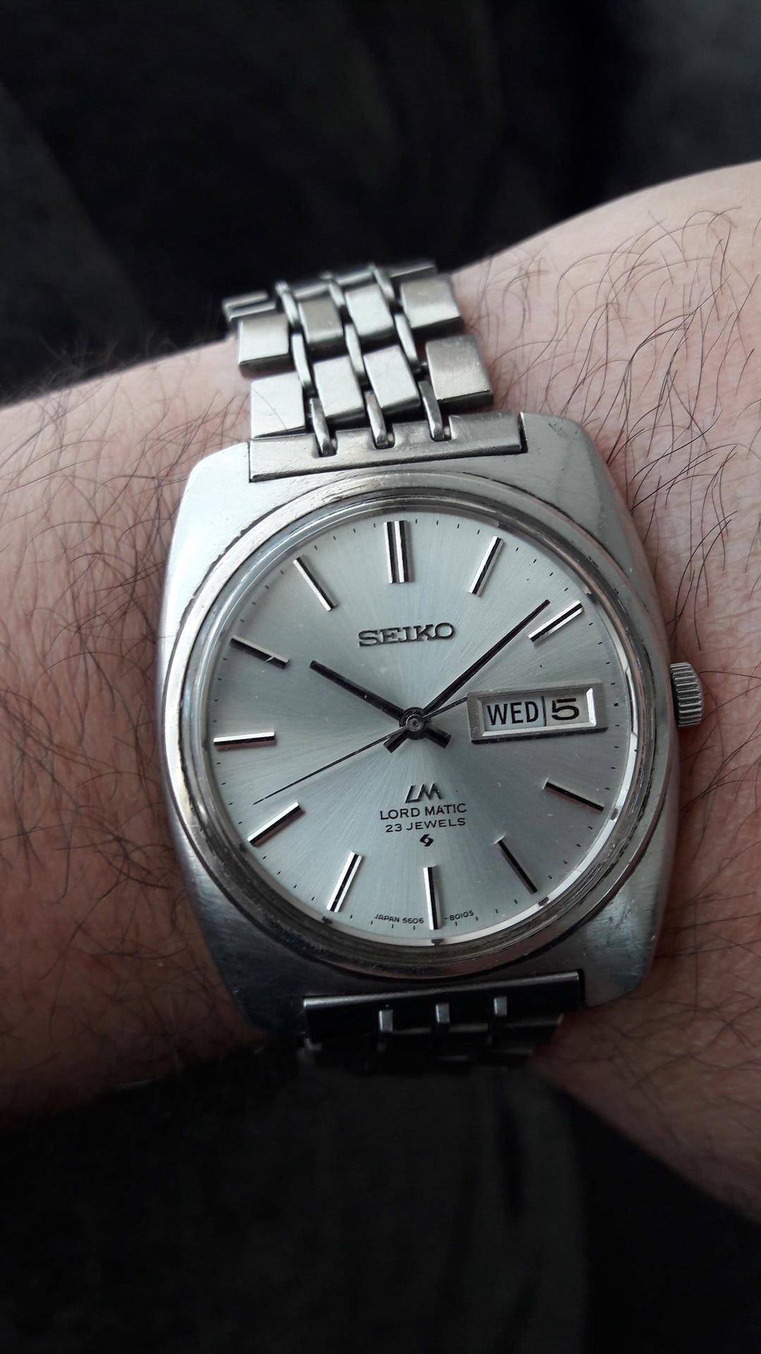 SEIKO LM SPACIAL 23 JAWALS オートマチック Vintage Seiko Lord Matic 5606-8010 -🤍Sun burst White Dial