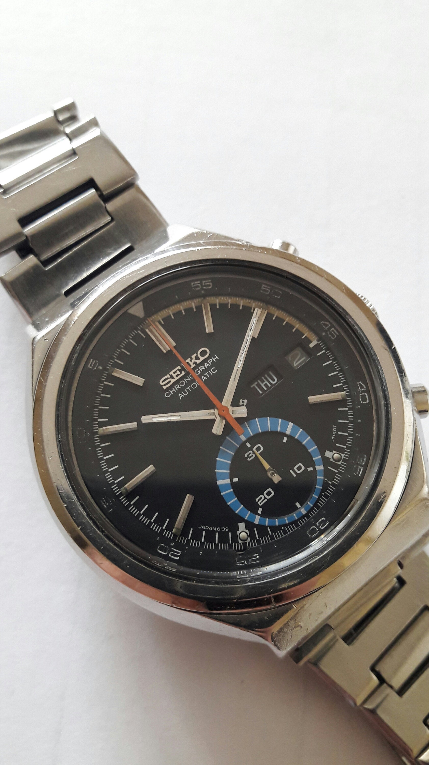 Seiko Automatic Chronograph Sunrise Model 6139-7060 Rare - Etsy New Zealand